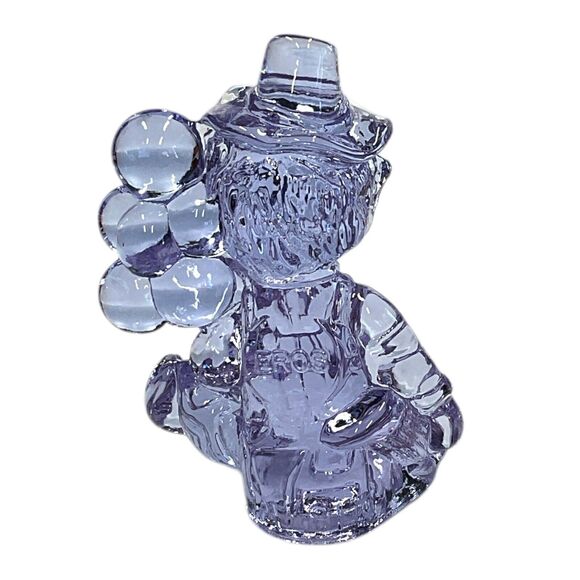 Balloon Clown Art Glass Figurine Cadmium Glow Eros Lavender 1981 Mosser with Box - Picture 5 of 9